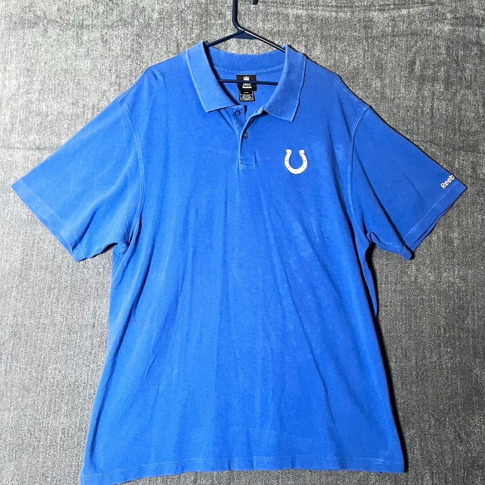 Reebok NFL Team Apparel Indianapolis Colts Mens XL Blue Cotton Polo Shirt